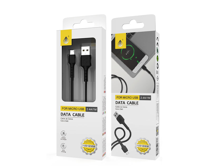 Cable USB a Micro USB V8 1mts 2.4A OnePlus Negro